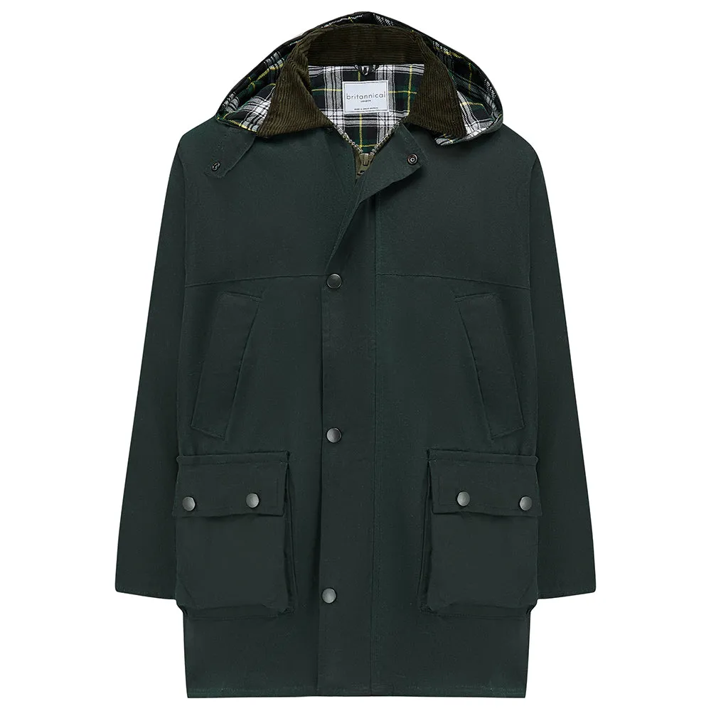 Ebury Padded Children's Wax Jacket - Racing Green