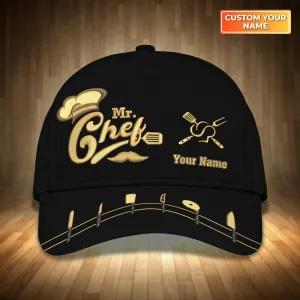 Embroidery Cap - Chef Cap Custom Cook Cap 3D Chef Classic Embroidery Cap Golden