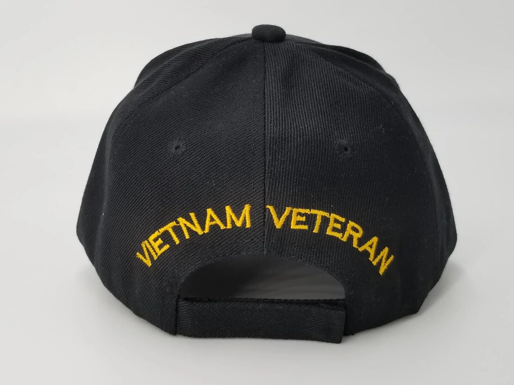 Vietnam Veteran Marine Hat, Black Baseball Cap with Ribbons and Stars